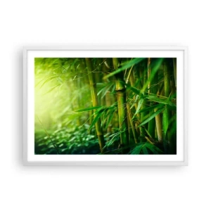 Poster în ramă albă - Cunoașteți verdeața în sine - 70x50 cm