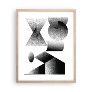 Poster în ramă de stejar deschis - Unghiuri și ovale - 40x50 cm