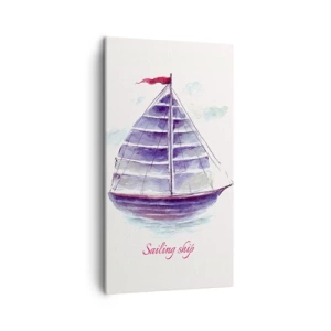 Tablou pe pânză - Pânze pline și apă calmă - 45x80 cm