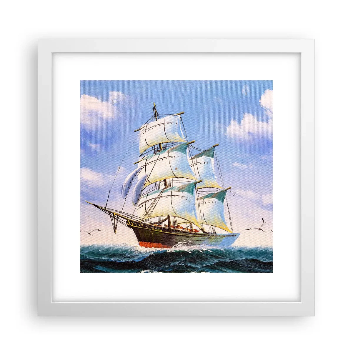 Poster în ramă albă - Cu mândrie în vânt - 30x30 cm