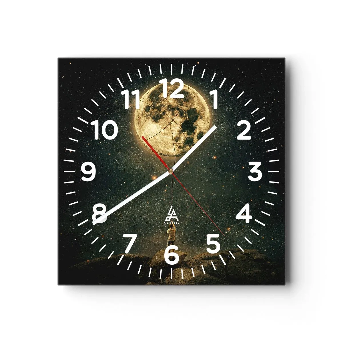 Ceas de perete - Ceas pe sticlă - Cel care a furat Luna - 40x40 cm