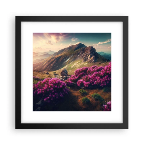 Poster în ramă neagră - Vara la munte - 30x30 cm