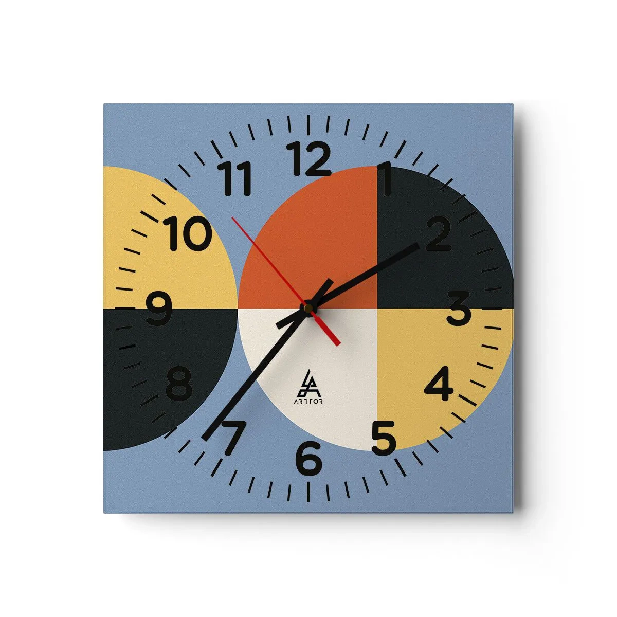Ceas de perete - Ceas pe sticlă - Uită-te și numără - 30x30 cm