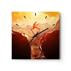 Ceas de perete - Ceas pe sticlă - Trecând frontierele - 40x40 cm