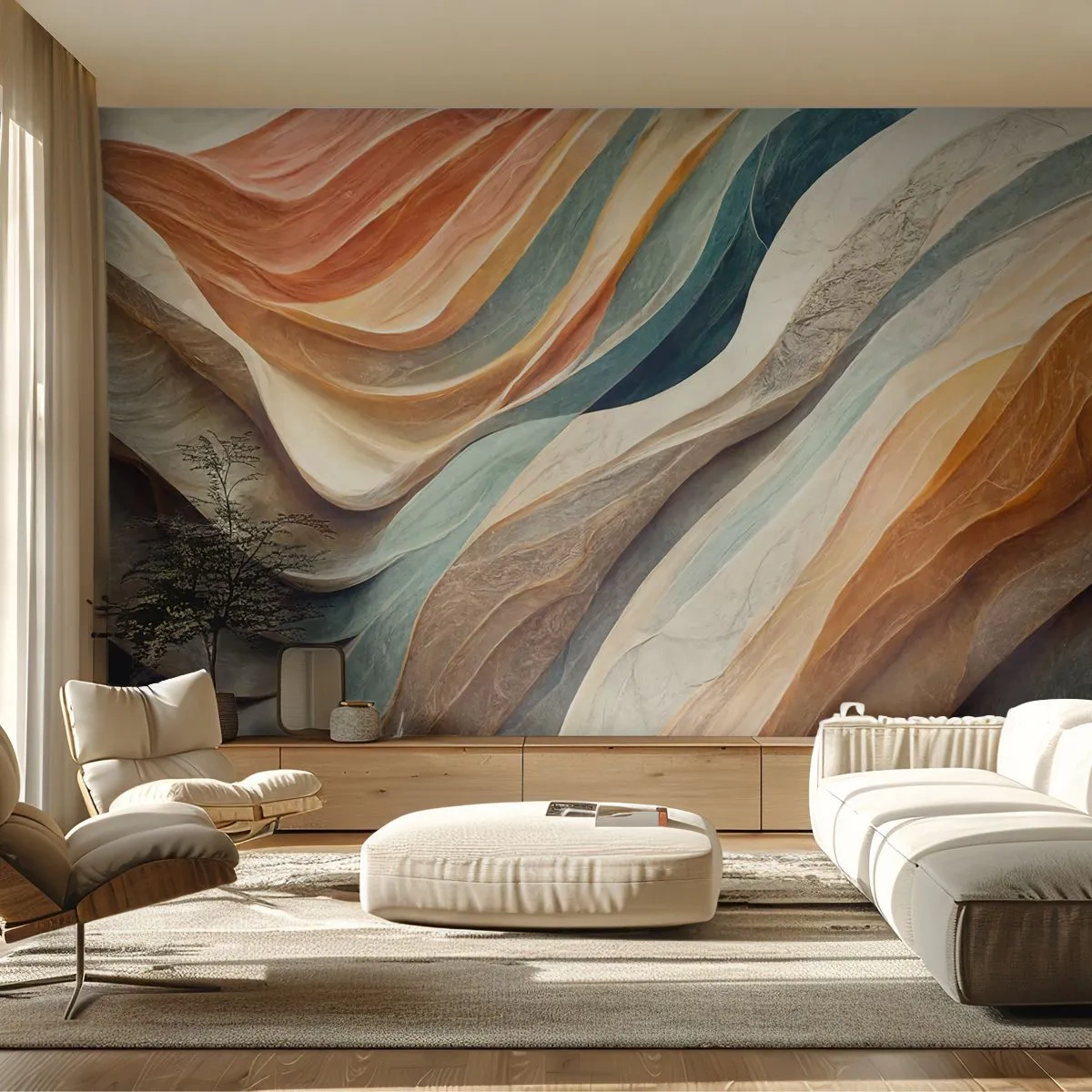 Tapet Premium Sand - Momentul dinaintea schimbării - Textură, Model, Luminos - 450x315 cm