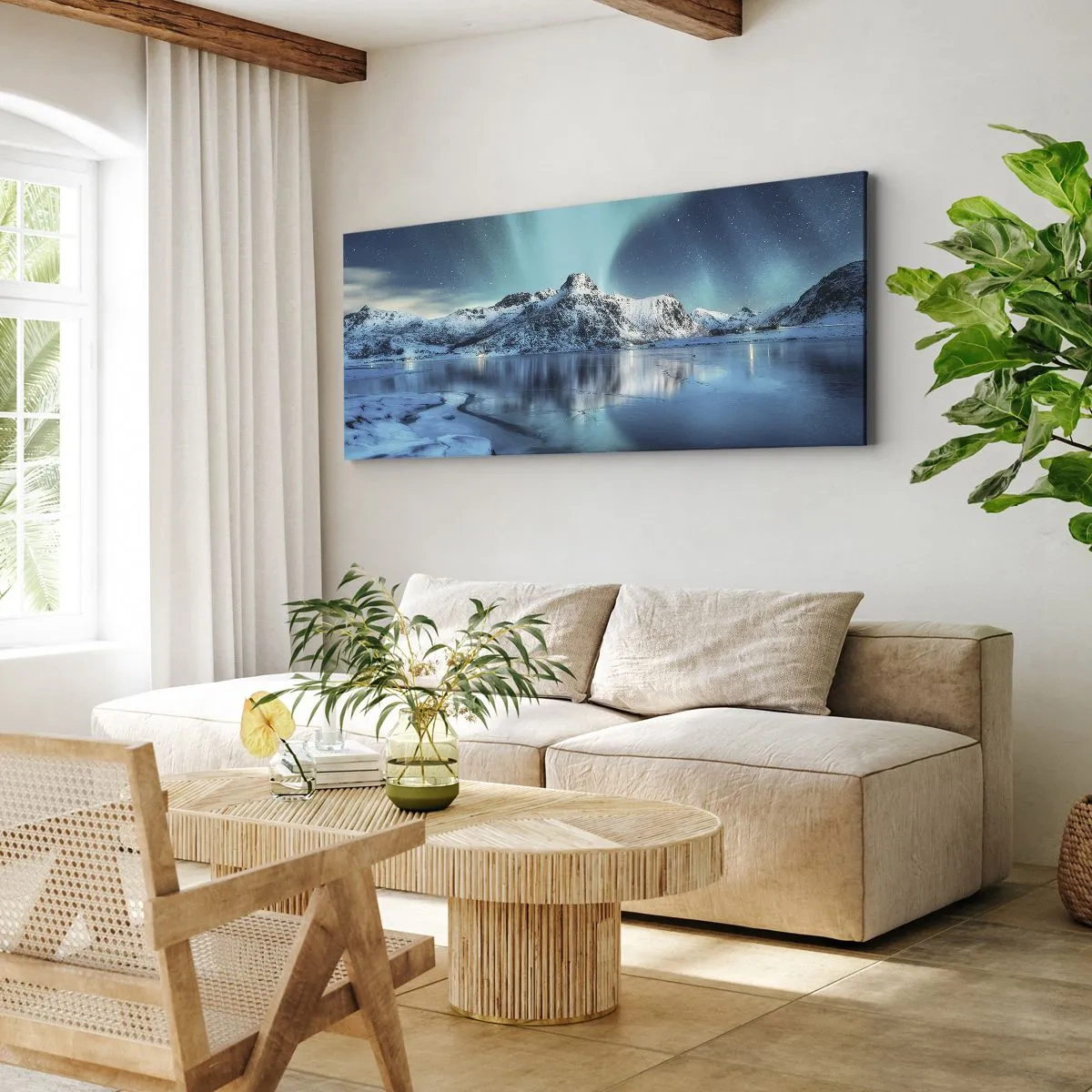 Tablou pe pânză - Noaptea de lumină - 100x40 cm