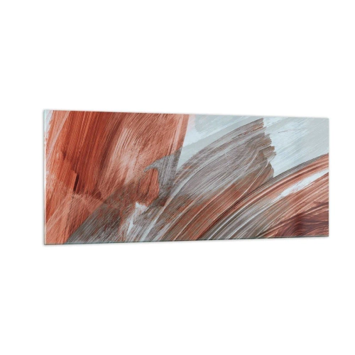 Tablou pe sticlă - Abstracție autumnală și vântoasă - 100x40 cm