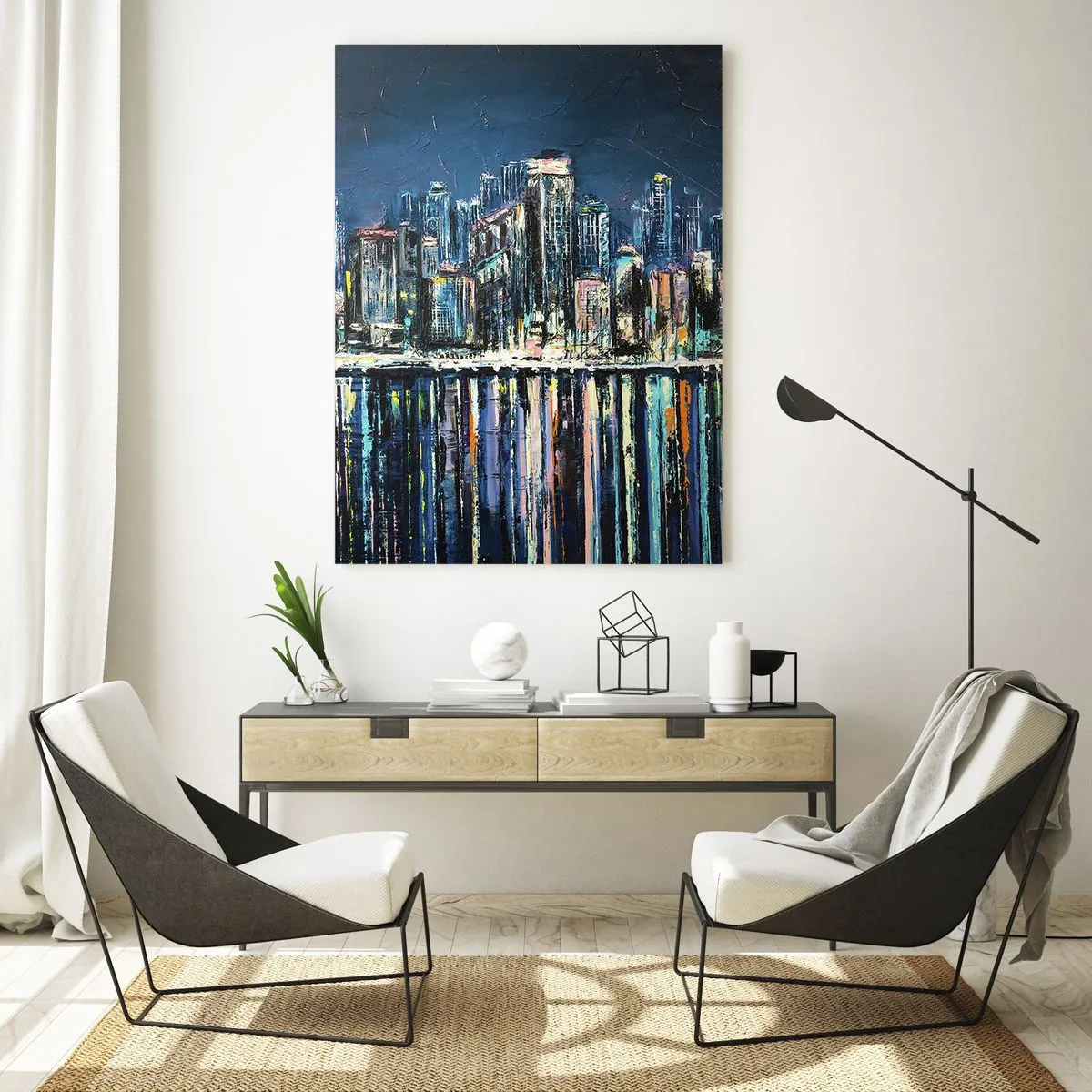 Tablou pe sticlă - Cascadă de lumini - 50x70 cm