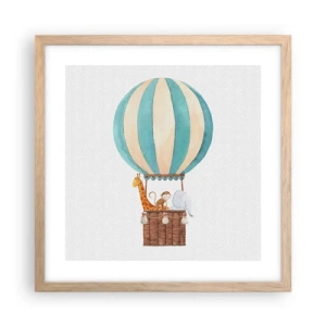 Poster în ramă de stejar deschis - O călătorie fantastică - 40x40 cm