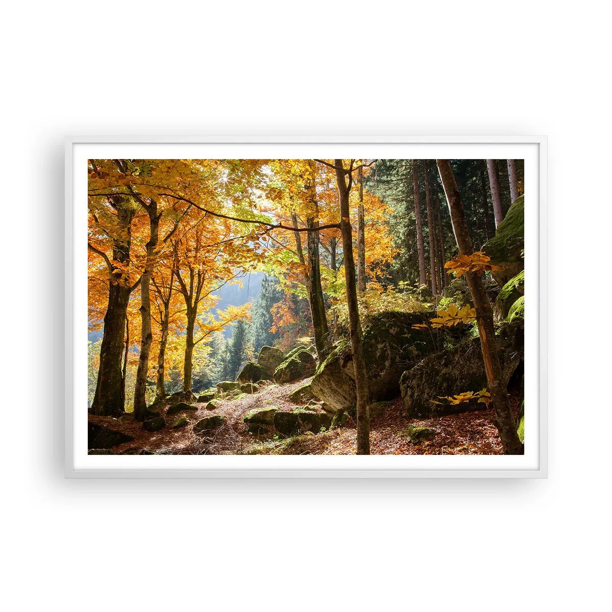 Poster în ramă albă - Timp de relaxare - 100x70 cm