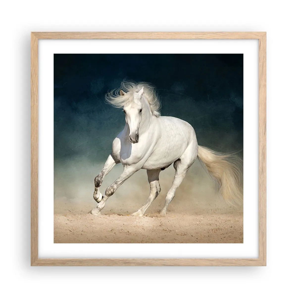 Poster în ramă de stejar deschis - Libertate în stare pură - 50x50 cm