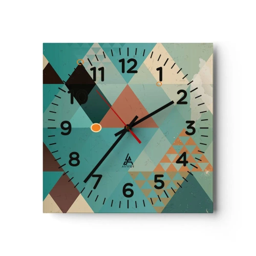 Ceas de perete - Ceas pe sticlă - Unitatea multiplicității, multiplicitatea unității - 40x40 cm