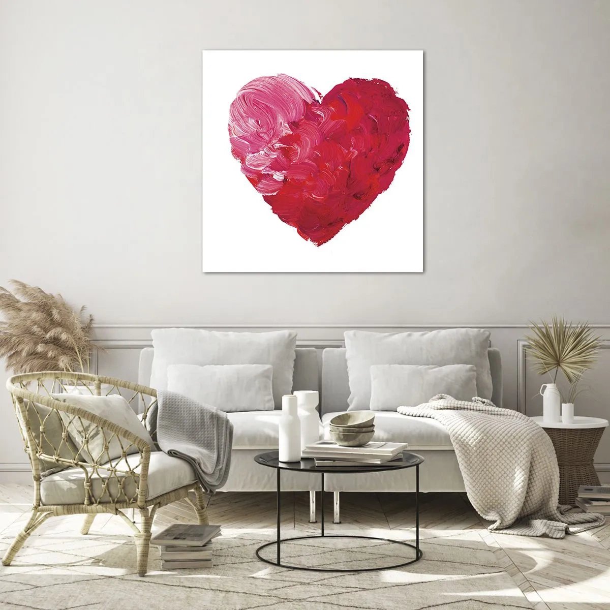 Tablou pe sticlă - All you need is love - 60x60 cm