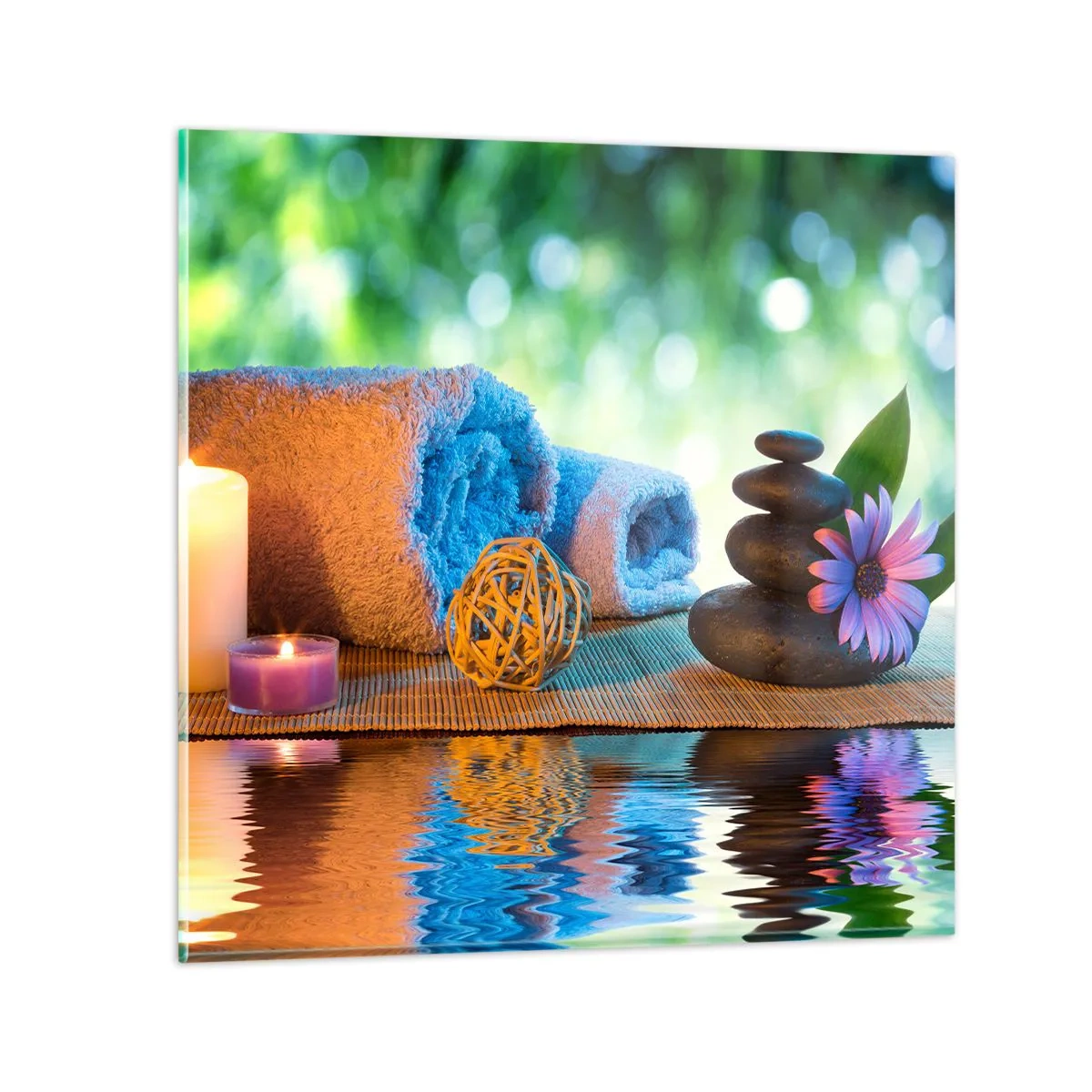 Tablou pe sticlă - Timp pentru corp - 30x30 cm