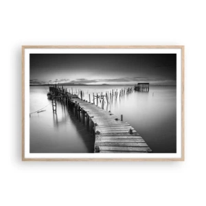 Poster în ramă de stejar deschis - Liniștea unui țărm uitat - 100x70 cm