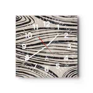 Ceas de perete - Ceas pe sticlă - Deversare de linii - 30x30 cm