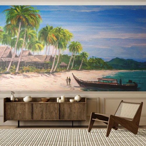 Tapet Premium Canvas - Un vis exotic - plajă, Exotism, palmieri - 500x350 cm