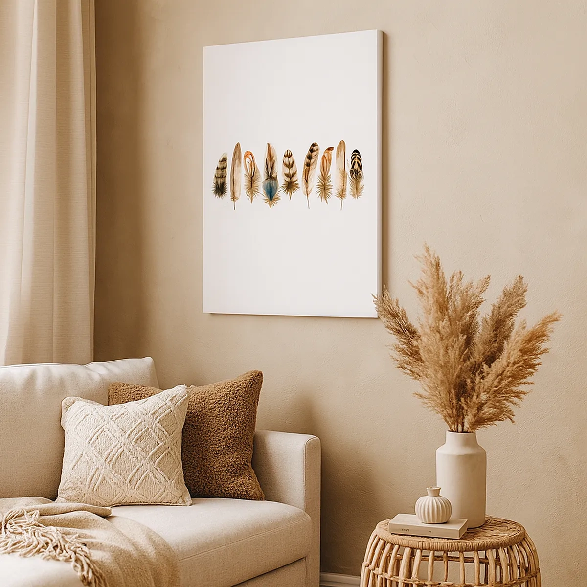 Tablou pe pânză - Variație cu pene - 50x70 cm