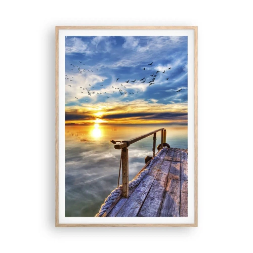 Poster în ramă de stejar deschis - Vântul se odihnește - 70x100 cm