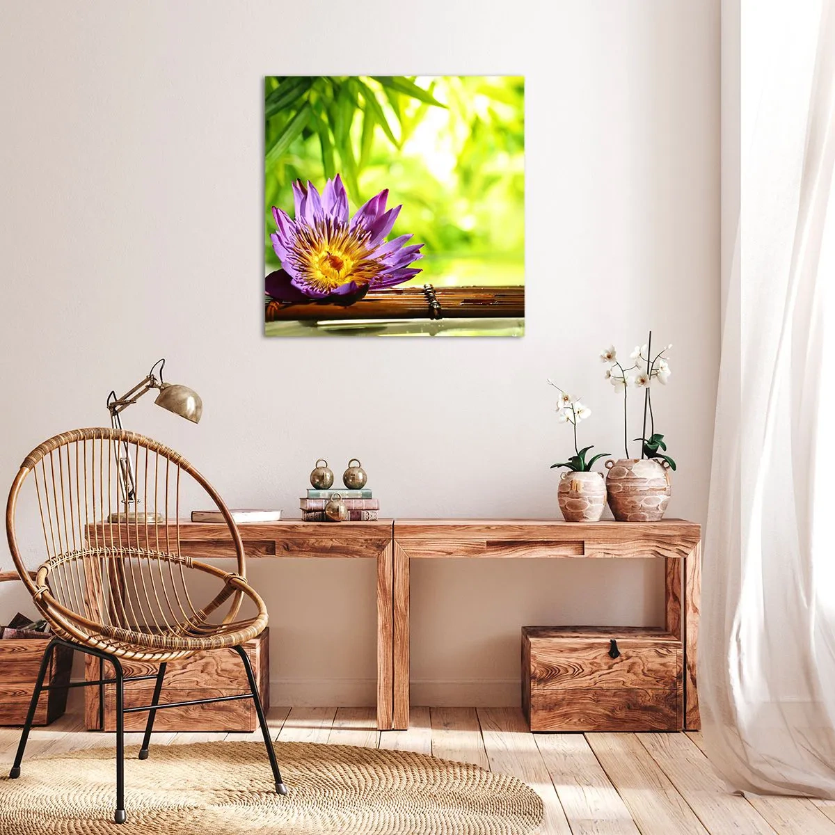 Tablou pe pânză - În soarele asiatic - 40x40 cm