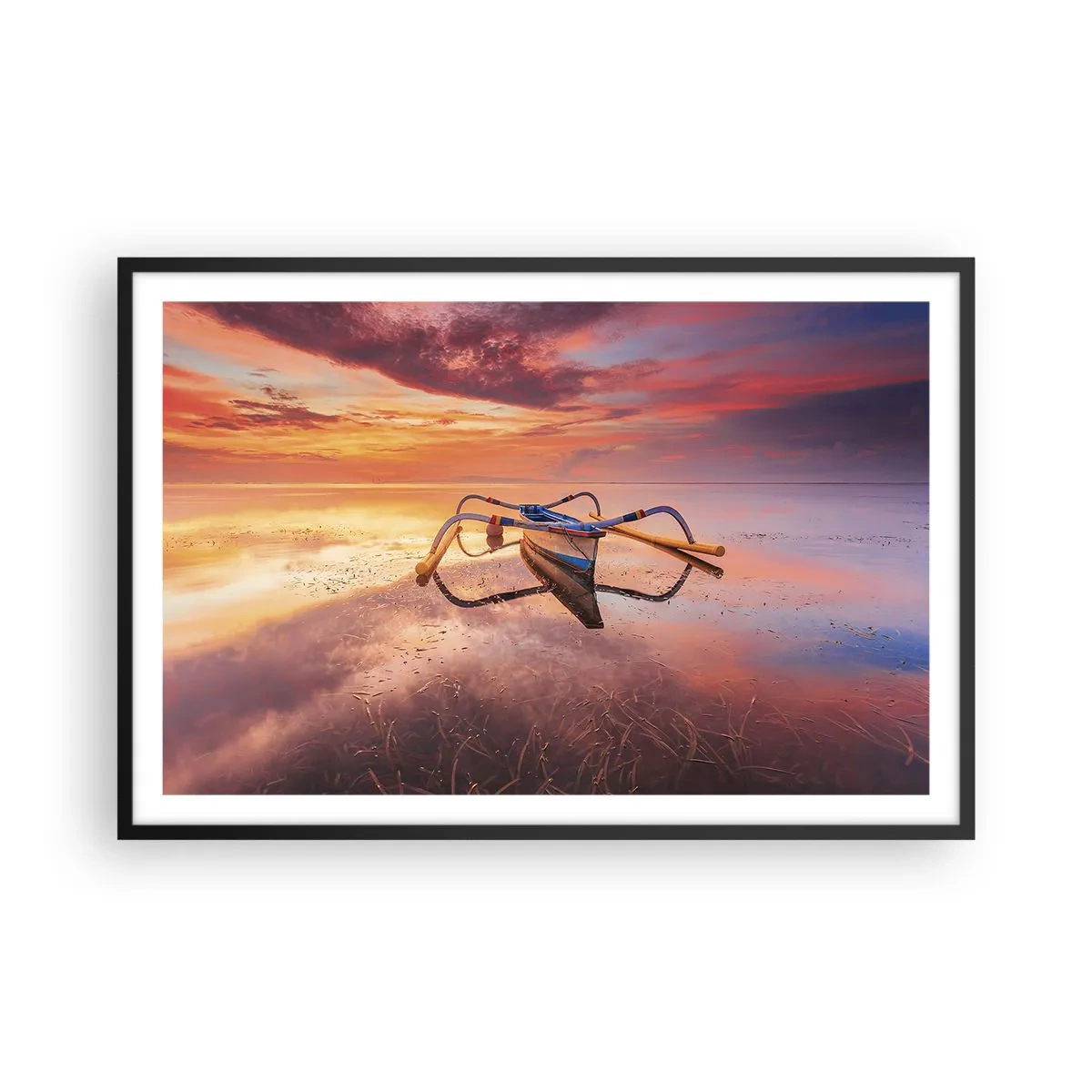 Poster în ramă neagră - Liniștea unei seri tropicale - 91x61 cm