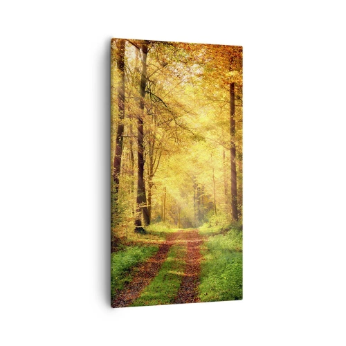 Tablou pe pânză - Tăcere de aur de pădure - 55x100 cm
