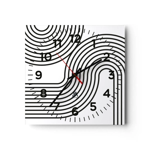 Ceas de perete - Ceas pe sticlă - Pe o curbă - 30x30 cm