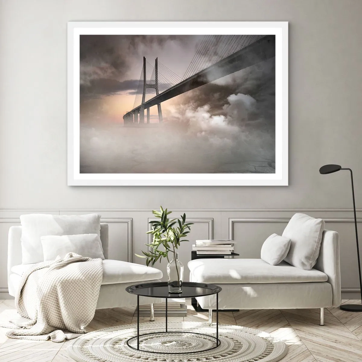 Poster în ramă albă - Lângă un râu care nu există - 100x70 cm