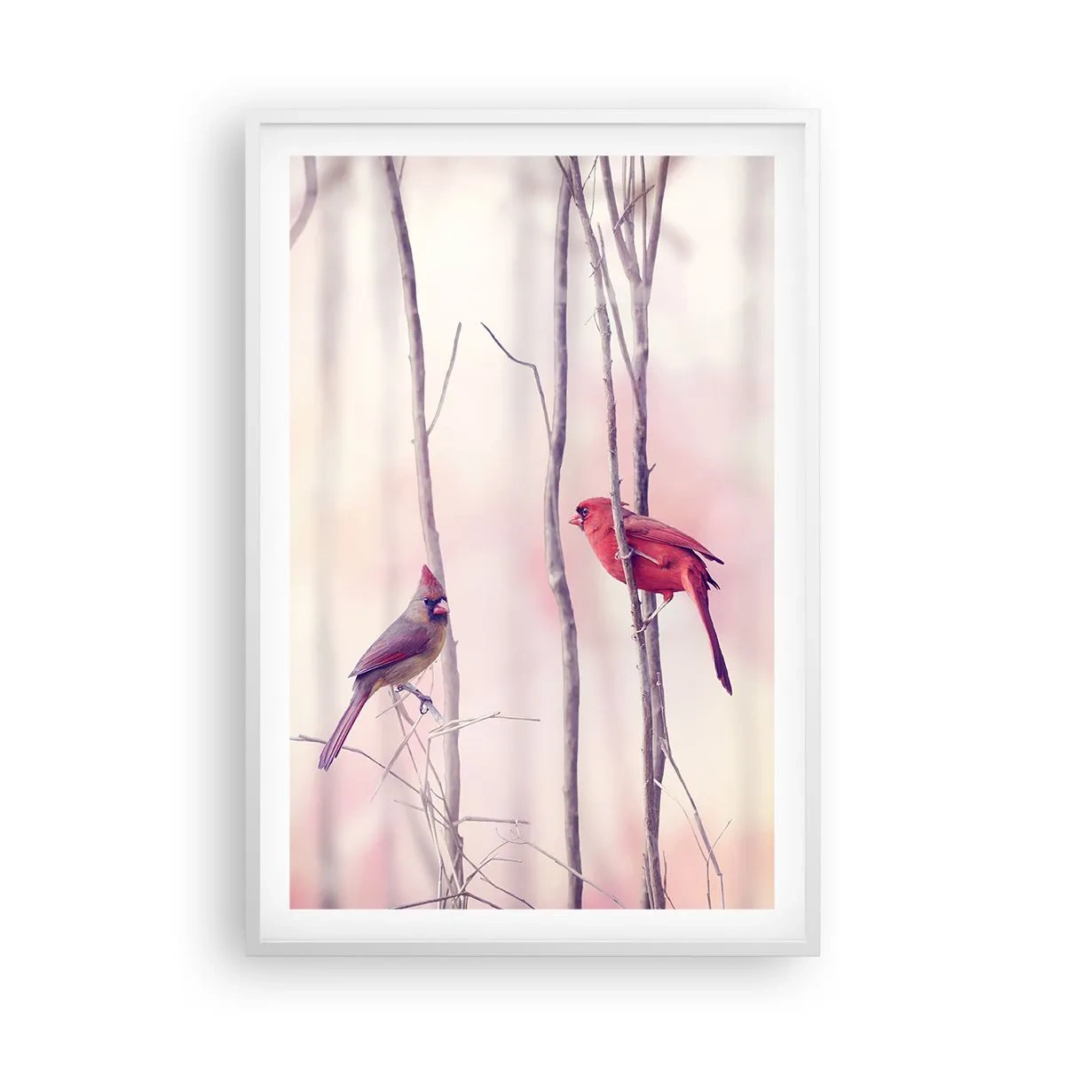 Poster în ramă albă - O poveste din Pădurea Roz - 61x91 cm