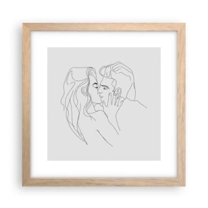 Poster în ramă de stejar deschis - Cu aceeași linie - 30x30 cm