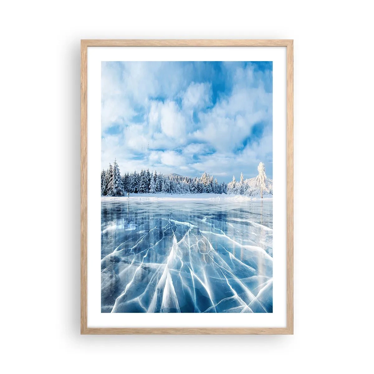 Poster în ramă de stejar deschis - O priveliște orbitoare și cristalină - 50x70 cm