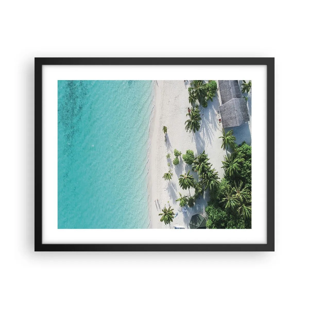 Poster în ramă neagră - Vacanță în paradis - 50x40 cm