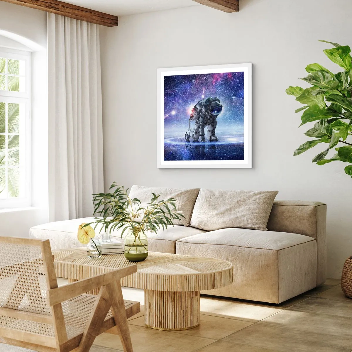 Poster în ramă albă - Cerul înstelat de deasupra mea - 60x60 cm