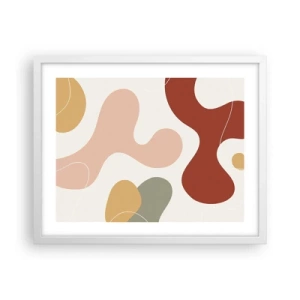Poster în ramă albă - Pete colorate? - 50x40 cm