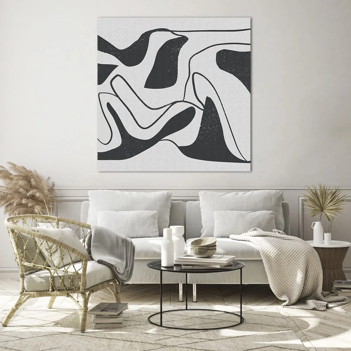 Tablou pe sticlă - Distracție abstractă în labirint - 60x60 cm