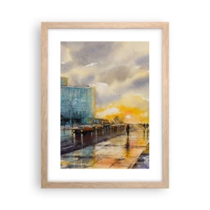 Poster în ramă de stejar deschis - Viața pe țărm - 30x40 cm