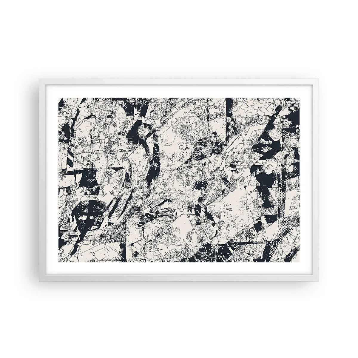 Poster în ramă albă - Întrepătrunderea contrariilor - 70x50 cm