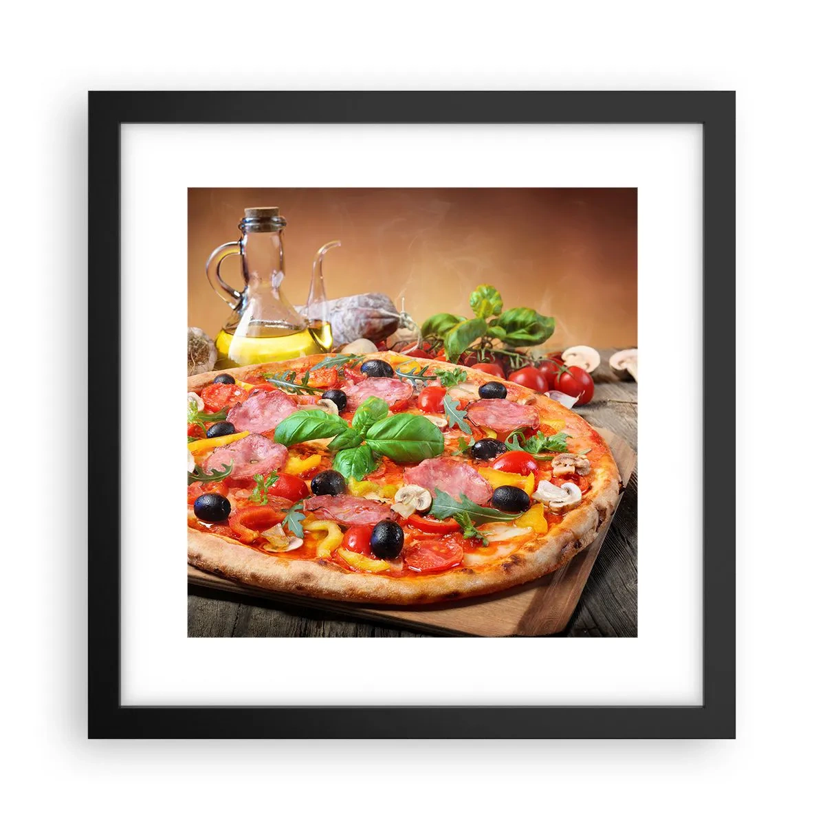 Poster în ramă neagră - Cu o adevărată aromă italiană - 30x30 cm