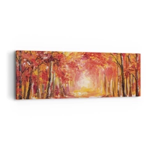 Tablou pe pânză - Pădurea de cupru - 90x30 cm