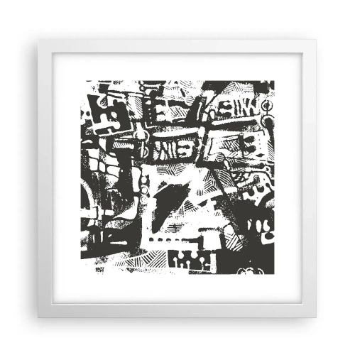 Poster în ramă albă - Ordine sau haos? - 30x30 cm