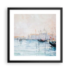 Poster în ramă neagră - În spatele apei, în spatele ceții - 40x40 cm