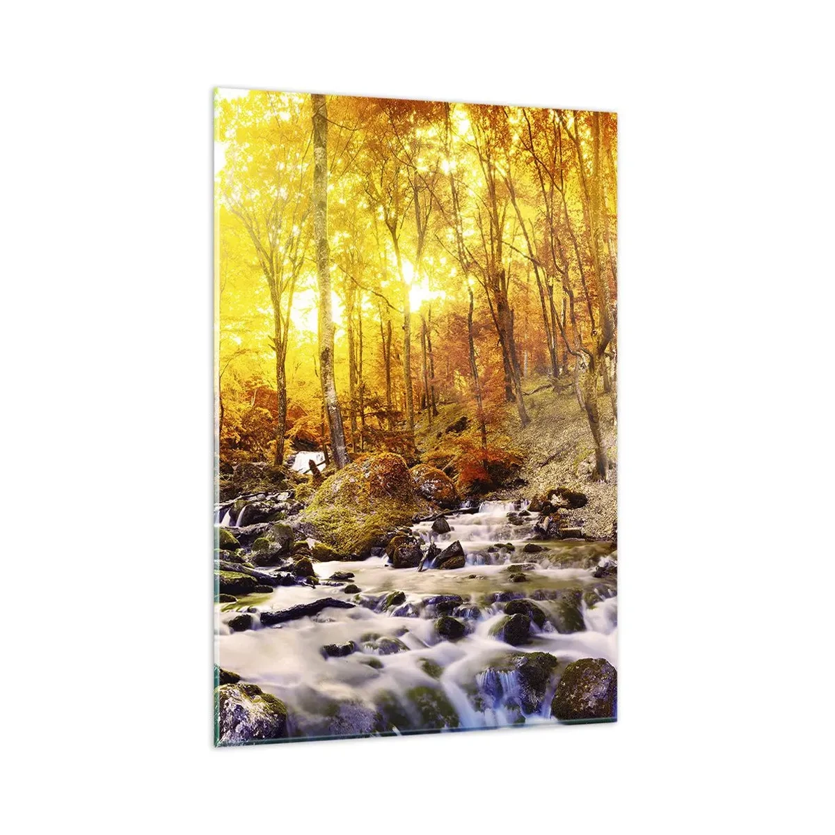 Tablou pe sticlă - Pietre montate în aur și platină - 80x120 cm