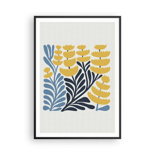 Poster în ramă neagră - Ogor însorit - 70x100 cm