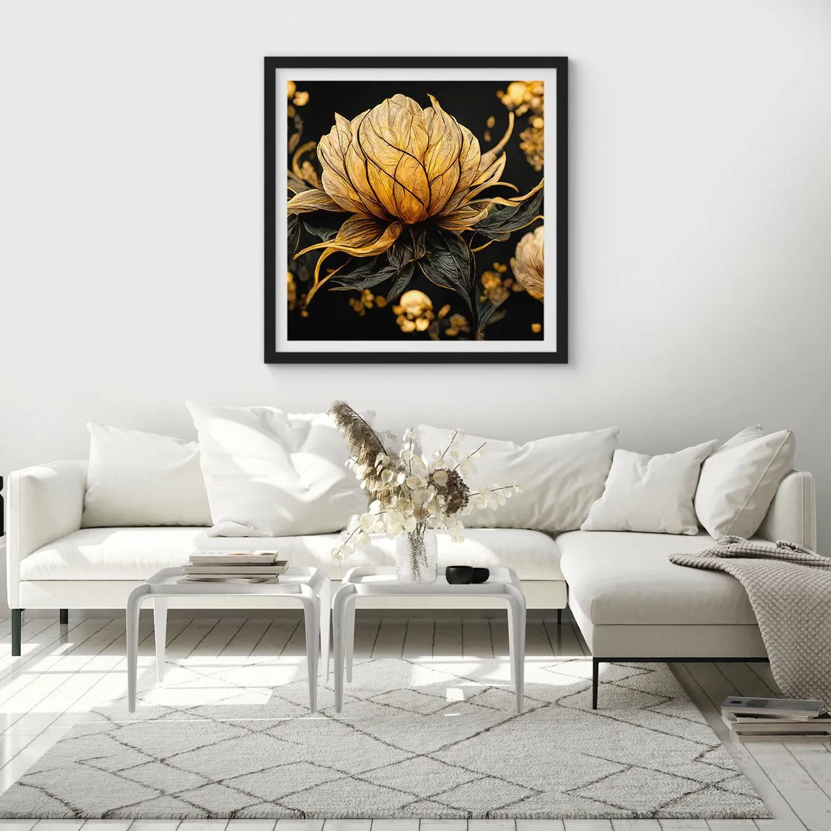 Poster în ramă neagră - Fragilitate subtilă - 40x40 cm