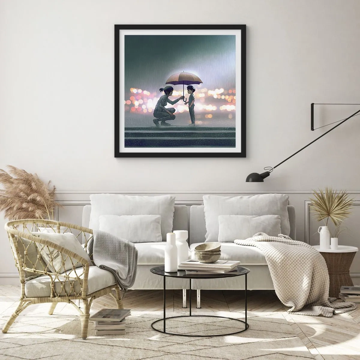 Poster în ramă neagră - Și totul este bine acum - 40x40 cm