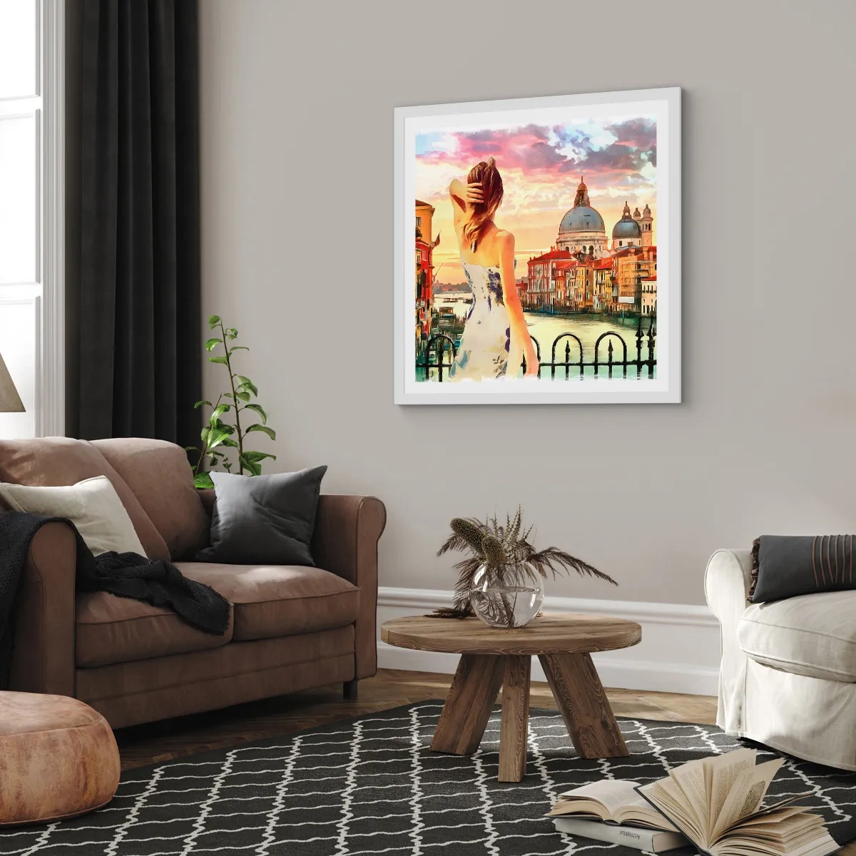 Poster în ramă albă - Când vine vorba de aventură, doar în... - 60x60 cm