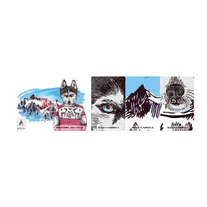 Mostră tapet autocolant Deluxe Sticker - Lupul în lâna de oaie - Abstracția, Lup, Pentru copii - 100x30 cm