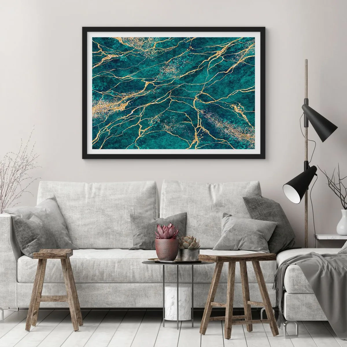 Poster în ramă neagră - Filon de aur - 100x70 cm