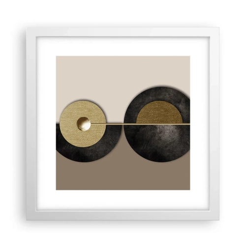 Poster în ramă albă - Variații în jurul unui cerc - 30x30 cm