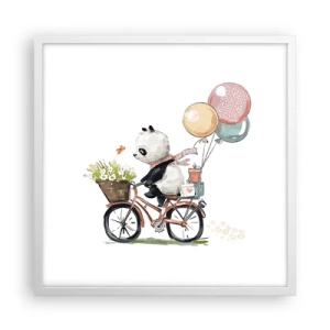 Poster în ramă albă - O zi fericită - 50x50 cm